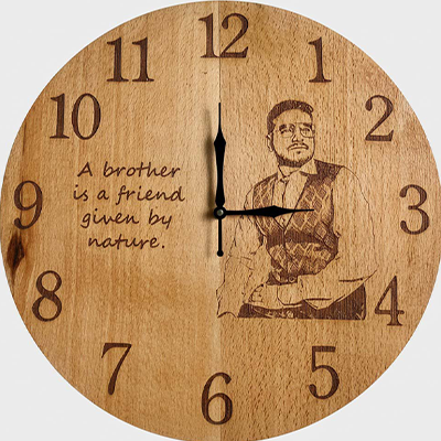 Personalized Wooden Photo & Quote Wall Clock-38cm