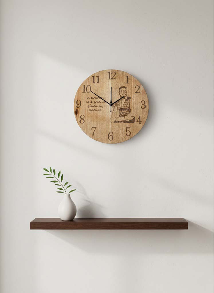 Personalized Wooden Photo & Quote Wall Clock-38cm image 3