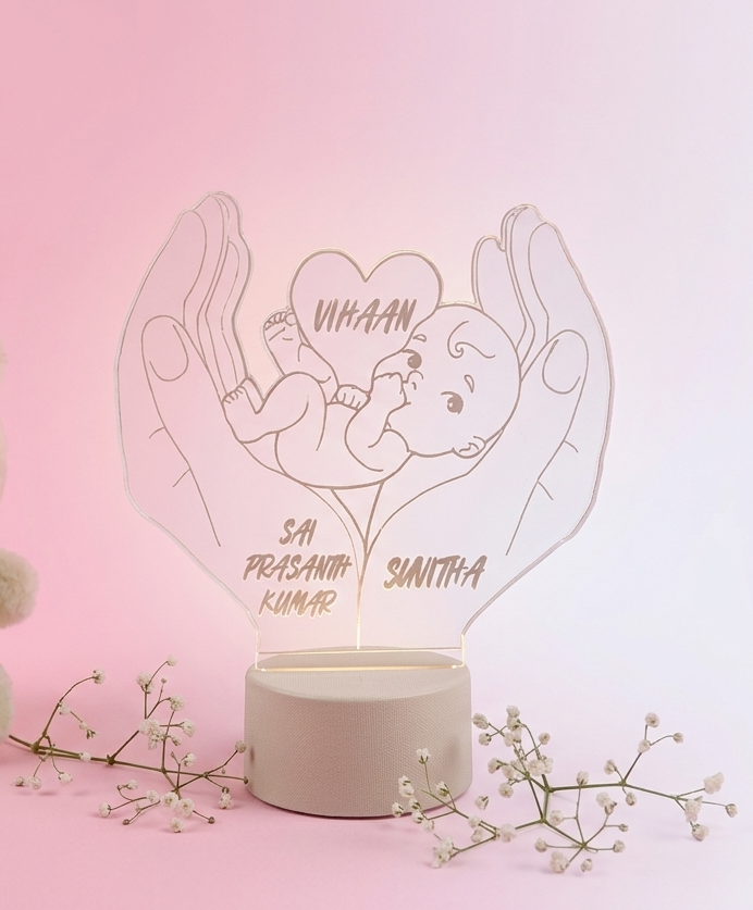 Personalized Hands Protecting Baby Illusion night Lamp