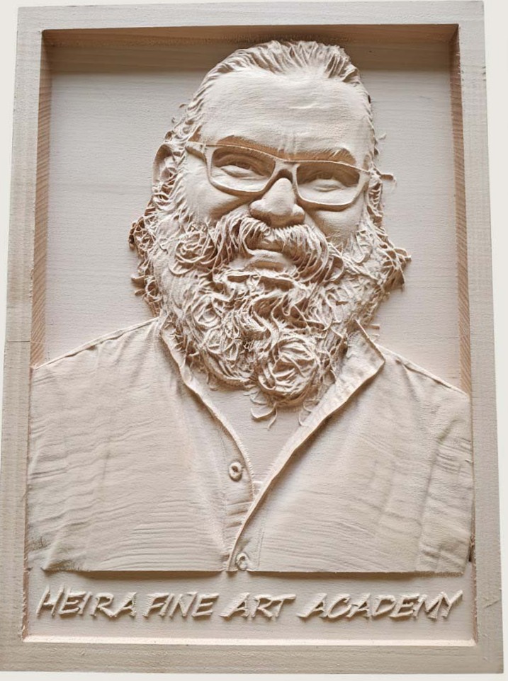 Personalized CNC Relief Wood Portrait can customise with photo and text
