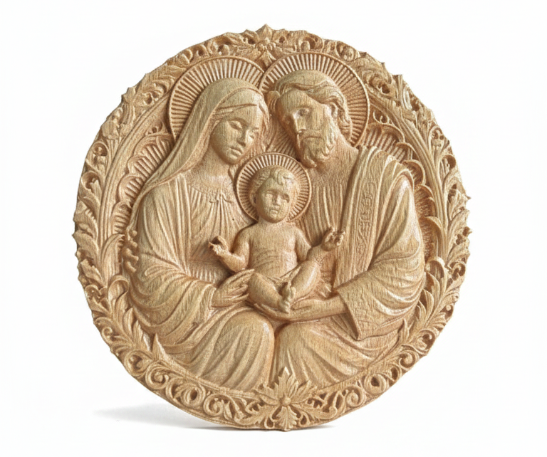 3D Wooden Holy Family Wall Art – Jesus, Mary & Joseph Religious Home Décor