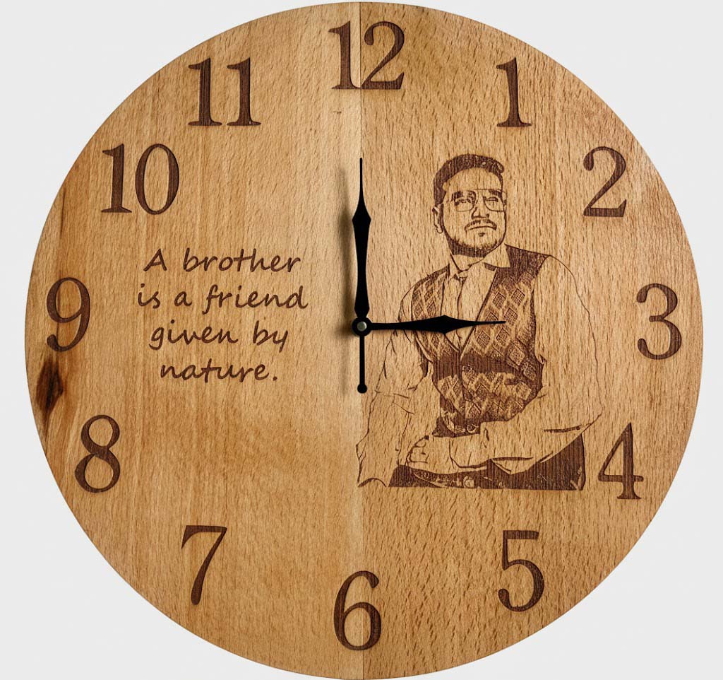 Personalized Wooden Photo & Quote Wall Clock-38cm image 2