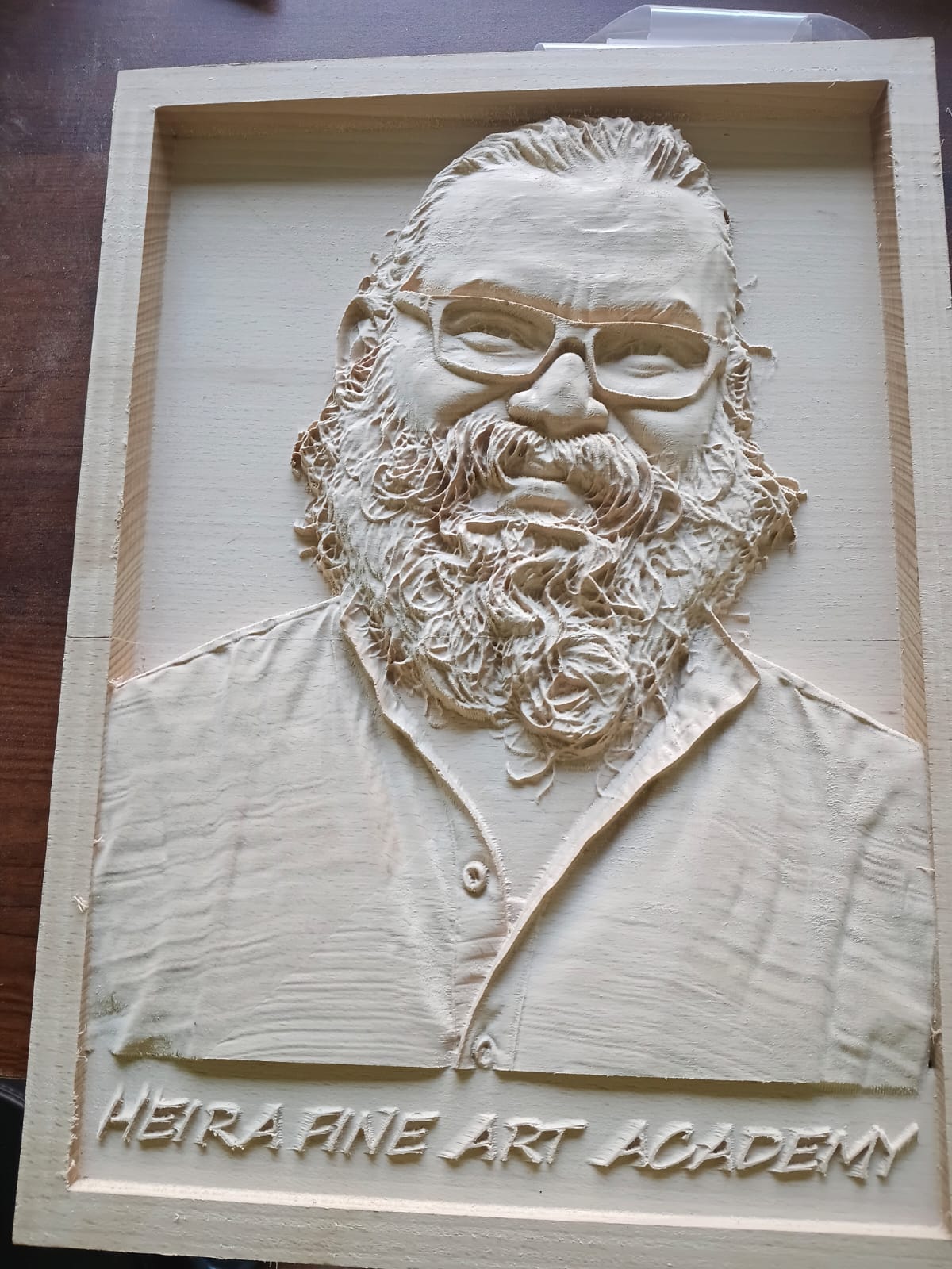 Personalized CNC Relief Wood Portrait can customise with photo and text image 3