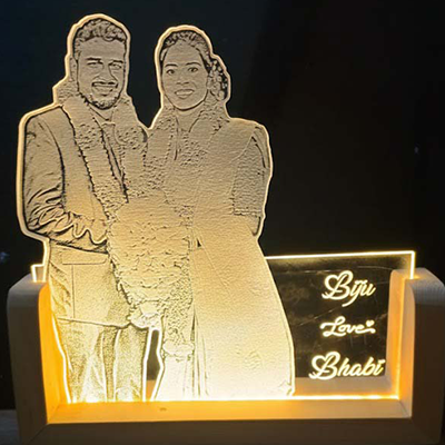Personalized Couple Picture Engraved Night Lamp